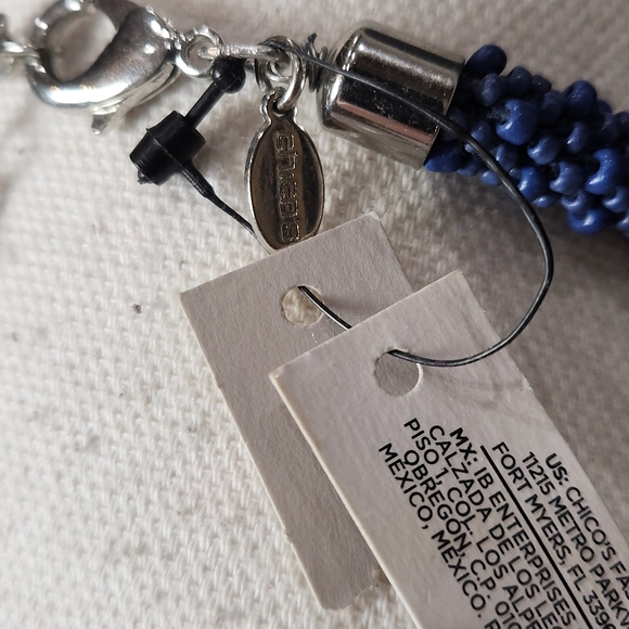 Chico's Long Cool-Tone Tassel Beaded Pendant Necklace - Picture 9 of 10